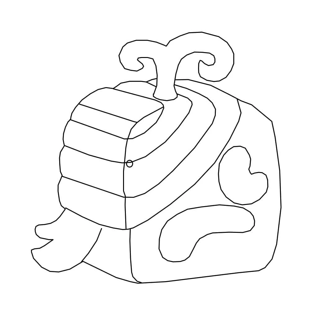 Dibujo de Blox Fruits fruta con tallo enroscado para colorear