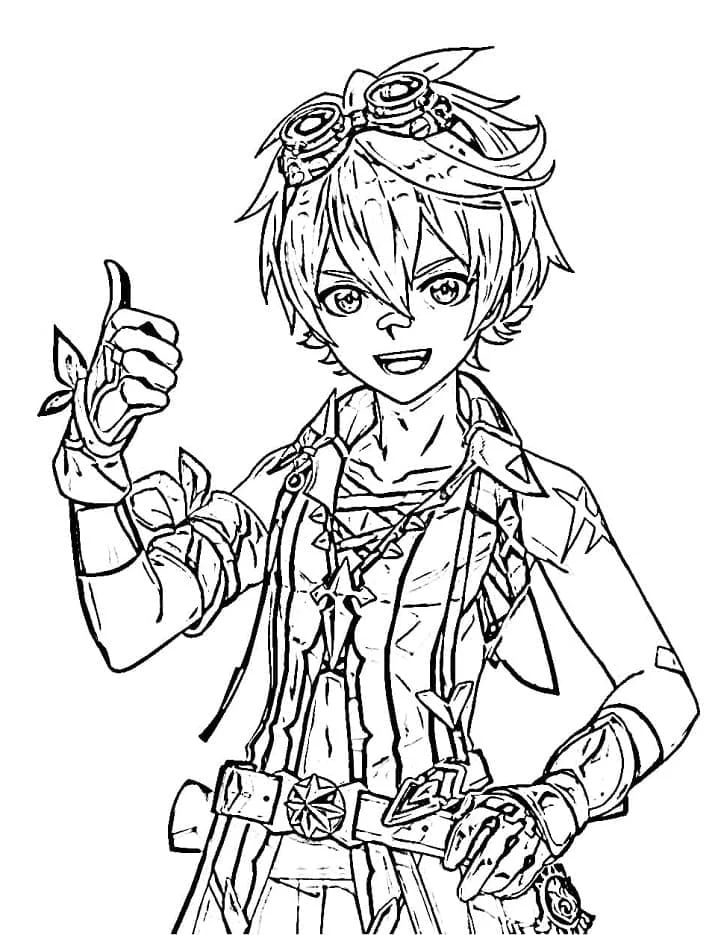 Dibujo de Bennett haciendo un pulgar arriba para colorear