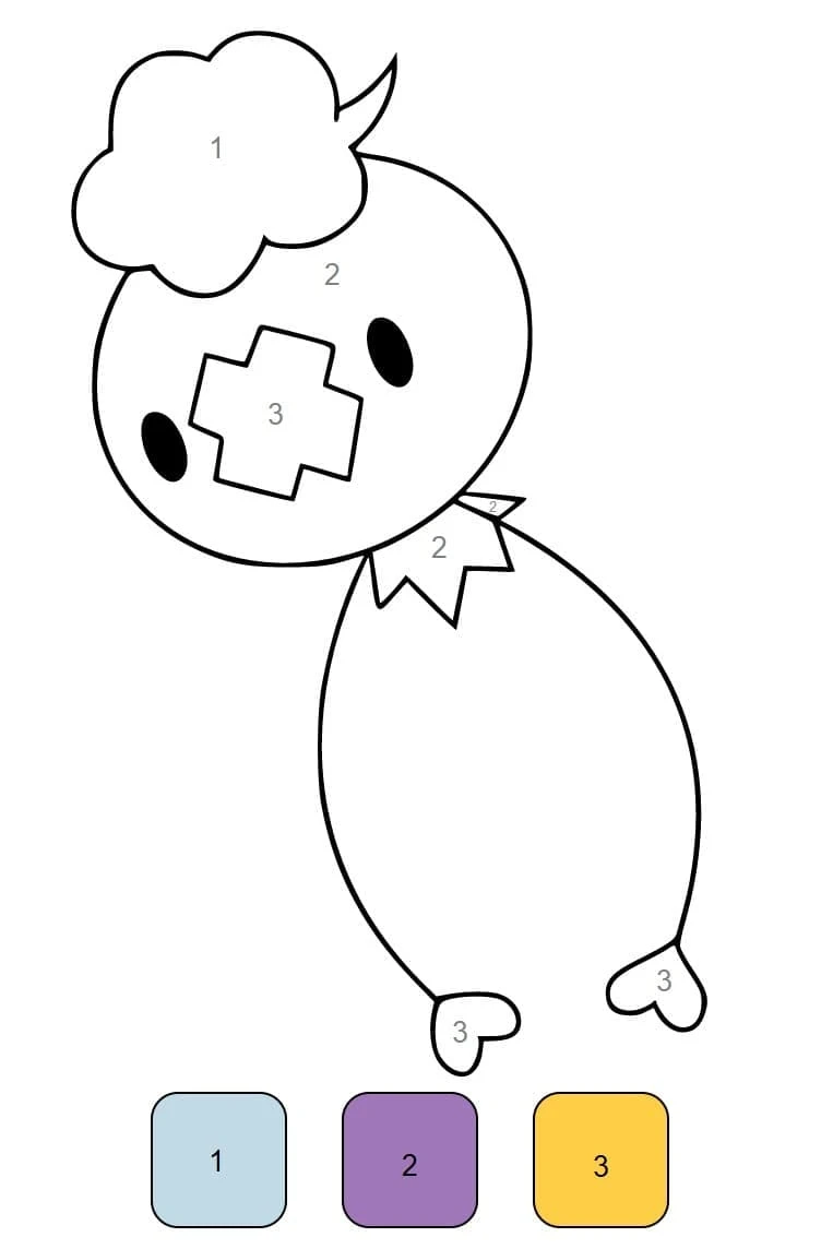 Dibujo de Magic Pokemon con cuerpo redondo y mechón de nube para colorear Dibujo de Magic Pokemon con cuerpo redondo y mechón de nube para colorear