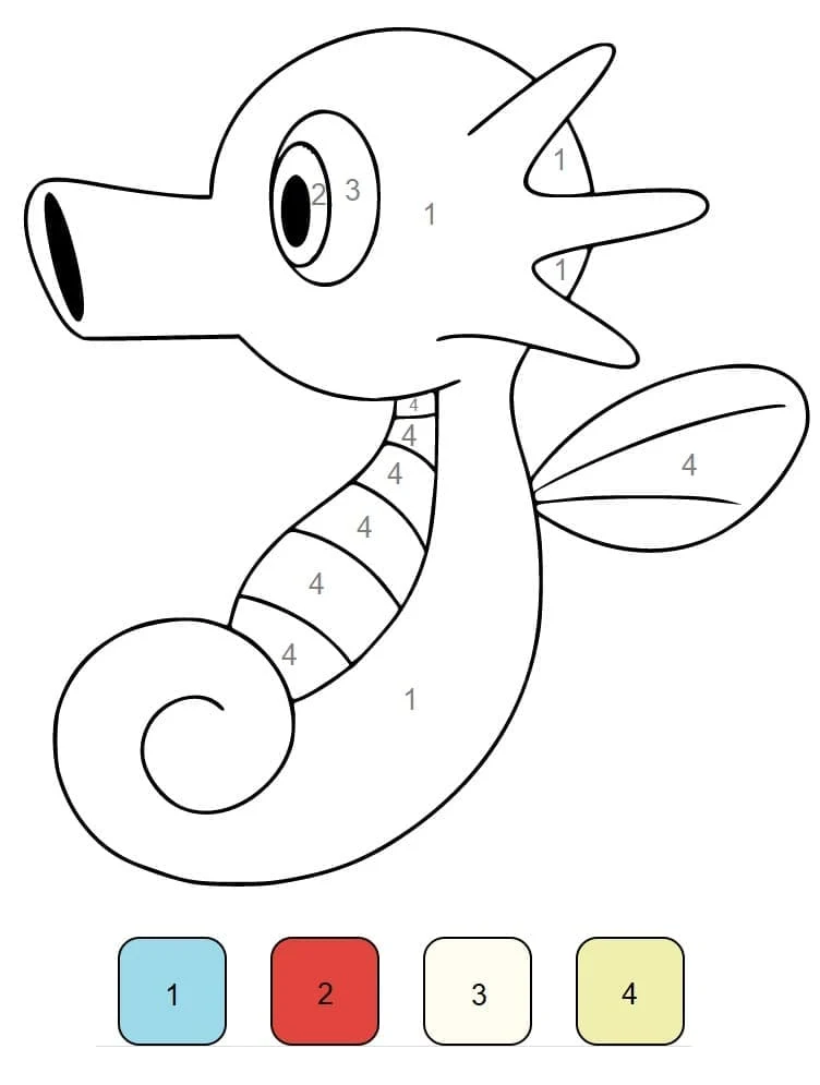 Dibujo de Hypotrempe con forma de caballito de mar en Magic Pokemon para colorear Dibujo de Hypotrempe con forma de caballito de mar en Magic Pokemon para colorear