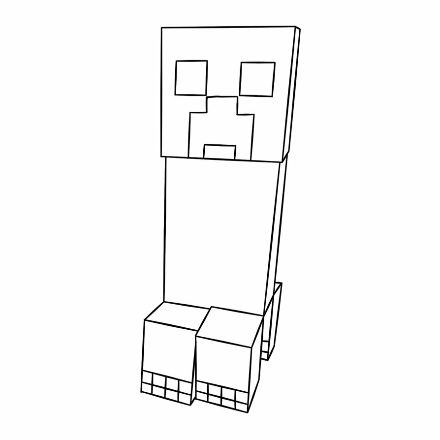 Dibujo de Creeper de pie para colorear