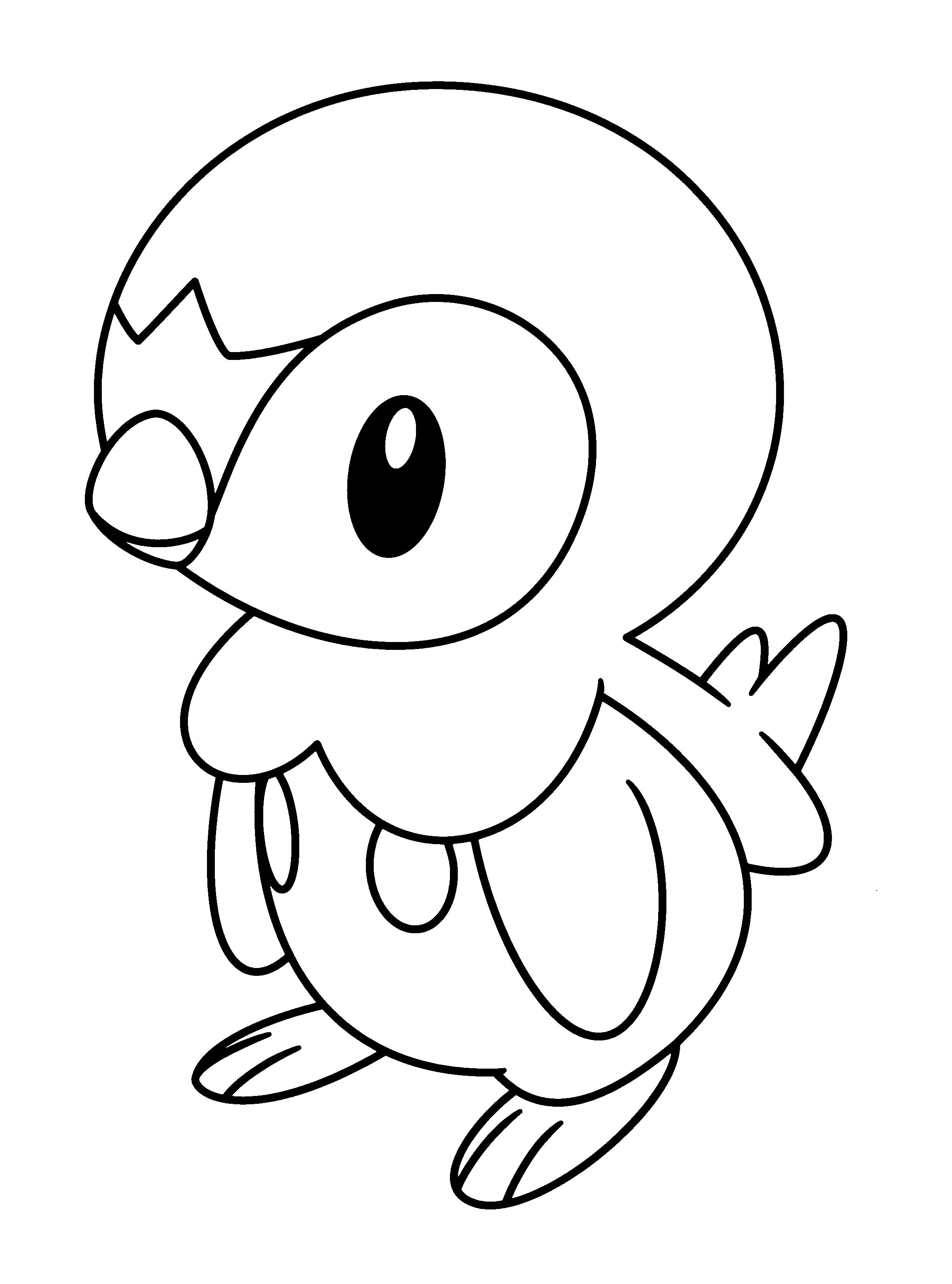 Dibujo de Pokémon Piplup de pie para colorear Dibujo de Pokémon Piplup de pie para colorear