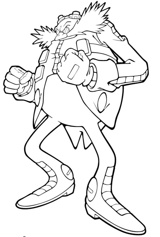 Dibujo de Doctor Eggman en posición de combate para colorear Dibujo de Doctor Eggman en posición de combate para colorear