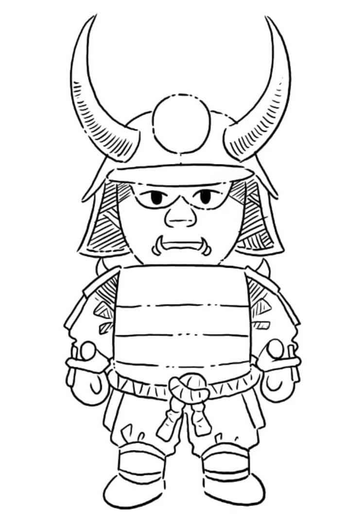 Dibujo de Sei Taishogun con armadura de samurái para colorear Dibujo de Sei Taishogun con armadura de samurái para colorear