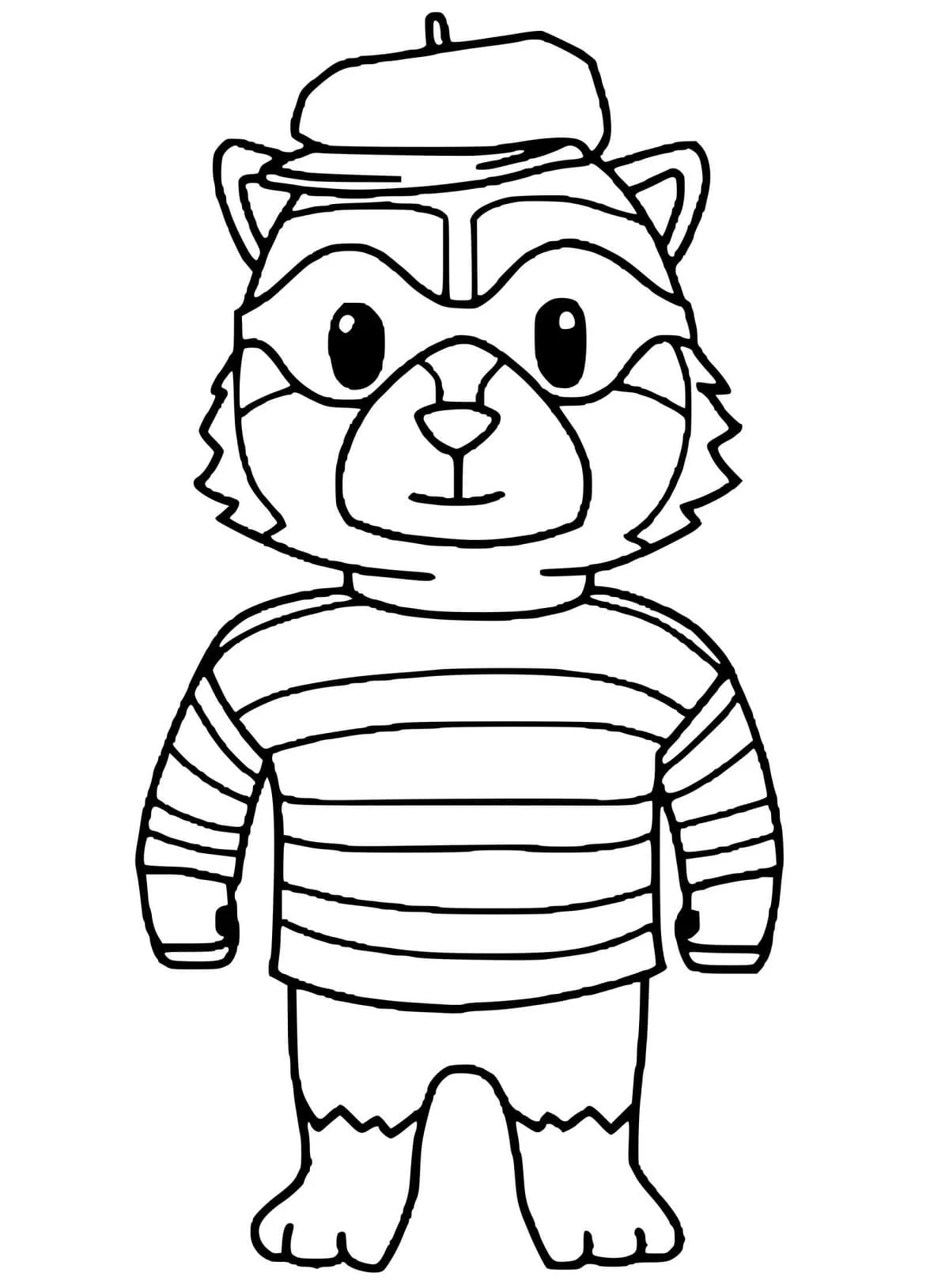 Dibujo de Sly Raccoon de Stumble Guys para colorear