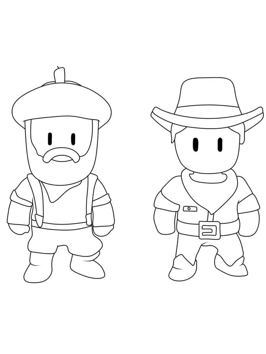 Dibujo de Personajes Stumble Guys en disfraz para colorear Dibujo de Personajes Stumble Guys en disfraz para colorear