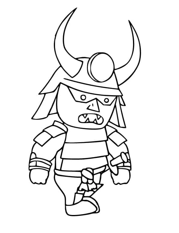 Dibujo de Samurái de Stumble Guys caminando para colorear