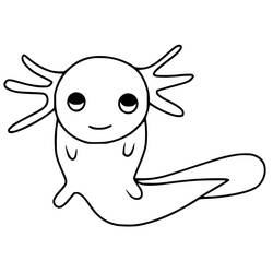 Dibujo de Ajolote sonriente de frente para colorear