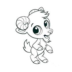 Dibujo de Cabrito de pie con ojos grandes para colorear