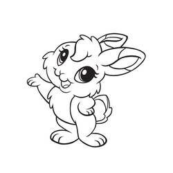 Dibujo de Conejito bebé saludando para colorear
