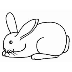 Dibujo de Conejo tumbado tranquilamente para colorear