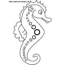 Dibujo de Caballito de mar con cola enrollada para colorear