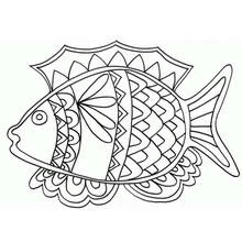 Dibujo de Pez con escamas de motivos decorativos para colorear