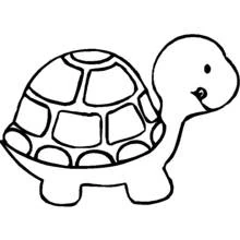 Dibujo de Tortuga marina con cara sonriente para colorear