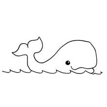 Dibujo de Ballena nadando entre olas para colorear