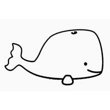 Dibujo de Ballena sonriente de perfil para colorear
