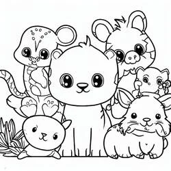 Animales Tiernos - Dibujos para colorear gratis