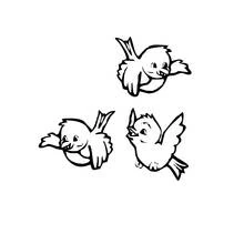 Dibujo de Trío de aves volando para colorear