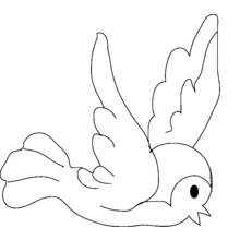Dibujo de Ave volando con las alas abiertas para colorear