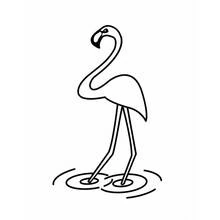 Dibujo de Flamenco de pie en el agua para colorear