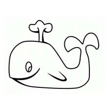 Dibujo de Ballena sonriente con su chorro de agua para colorear