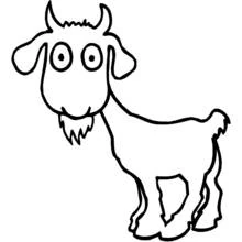 Dibujo de Cabra de ojos grandes de pie para colorear
