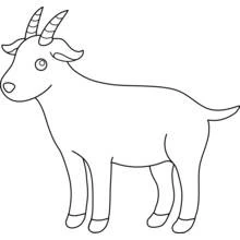 Dibujo de Cabra de pie de perfil para colorear