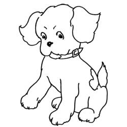 Dibujo de Cachorro sentado con orejas caídas para colorear