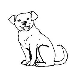 Dibujo de Cachorro sentado con la lengua fuera para colorear