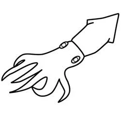 Dibujo de Calamar con tentáculos y cuerpo puntiagudo para colorear Dibujo de Calamar con tentáculos y cuerpo puntiagudo para colorear