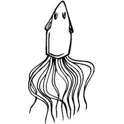 Dibujo de Calamar con tentáculos ondulantes para colorear Dibujo de Calamar con tentáculos ondulantes para colorear
