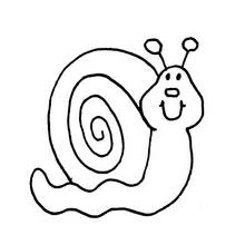 Dibujo de Caracol sonriente con concha en espiral para colorear Dibujo de Caracol sonriente con concha en espiral para colorear