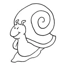 Dibujo de Caracol sonriente con gran concha para colorear Dibujo de Caracol sonriente con gran concha para colorear