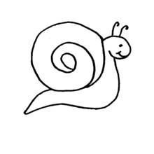 Dibujo de Caracol sonriente con concha en espiral para colorear Dibujo de Caracol sonriente con concha en espiral para colorear
