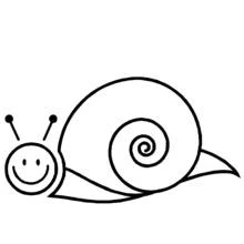 Dibujo de Caracol sonriente con su concha en espiral para colorear Dibujo de Caracol sonriente con su concha en espiral para colorear