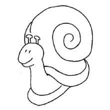 Dibujo de Caracol sonriente con su concha en espiral para colorear Dibujo de Caracol sonriente con su concha en espiral para colorear