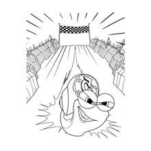 Dibujo de Caracol de carreras cruzando la línea de meta para colorear Dibujo de Caracol de carreras cruzando la línea de meta para colorear
