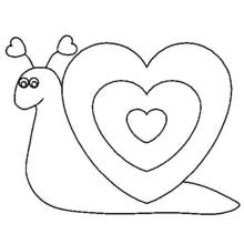 Dibujo de Caracol con concha en forma de corazón para colorear Dibujo de Caracol con concha en forma de corazón para colorear