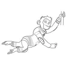 Dibujo de Chimpancé con traje espacial flotando para colorear