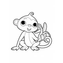 Dibujo de Chimpancé sosteniendo un plátano para colorear