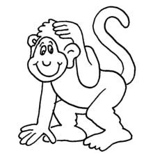 Dibujo de Chimpancé rascándose la cabeza para colorear