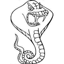 Dibujo de Cobra con expresión furiosa para colorear