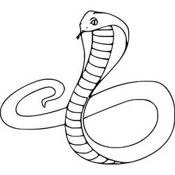 Dibujo de Cobra erguida con cuerpo enrollado para colorear