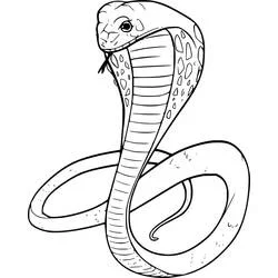 Dibujo de Cobra con la capucha extendida para colorear