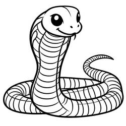 Dibujo de Cobra con la cabeza levantada para colorear