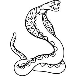 Dibujo de Cobra en posición de ataque para colorear