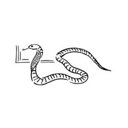 Dibujo de Cobra deslizándose junto a un muro para colorear