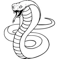 Dibujo de Cobra erguida con su capucha desplegada para colorear