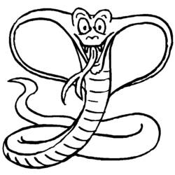 Dibujo de Cobra con capucha extendida para colorear