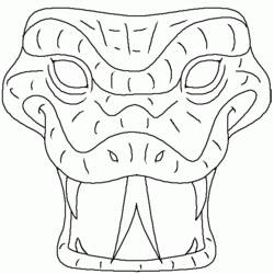 Dibujo de Cobra máscara para disfraz de carnaval para colorear